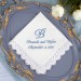 Something Blue Gift for Bride, Wedding Handkerchief, Monogrammed Cotton Hankerchief, Bridal gift, Embroidered Initials Hanky Gift for Couple