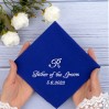 Father of the Groom gift - Personalized wedding handkerchief Set  - Royal Wedding gift for parents - Custom Embroidered Hanky from Groom to Mom and Dad 