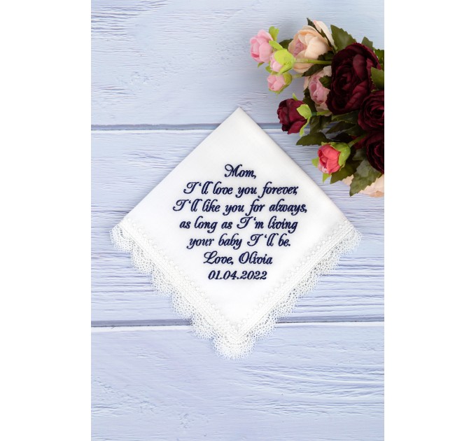 Parents wedding hankerchief, Personalized embroidered handkerchiefs, Custom hankerchief, Mom and Dad hankerchief set, Wedding mother of the bride and father of the bride handkerchiefs from daughter