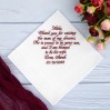 Father of the Groom Handkerchief from Son - Personalized Wedding Gift, Sentimental Hankie for Dad, Wedding Keepsake