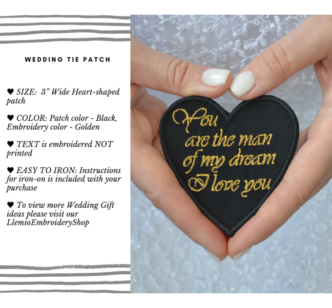 Groom gifts from the bride Wedding tie patch - You are the man of my dream I love you