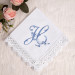 Bridal Monogrammed Handkerchief Something blue hankie with initial F