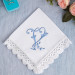 Bridal Monogrammed Handkerchief Something blue hankie with initial F